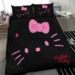 Black Hello Kitty Bedding Set Gift For Your Girlfriend Boyfriend Gift For Love Gift For Friend Best Valentine Present Holiday Gift