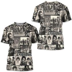 Black History Month Polyester Shirt Black Panthers Huey Newton Bobby Seale Elbert Howard Angela Meaningful Gift For Family Gift For Boyfriend Valentine Gift