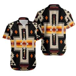 Black Orange Tribe Design Native American Hawaiian Shirts Gift For Your Girlfriend Boyfriend Gift For Love Gift For Friend Best Valentine Present Holiday Gift