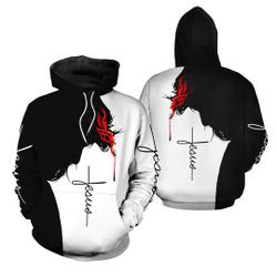 Black white 3D hoodie