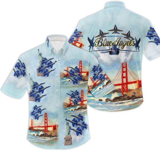 Blue Angels Hawaiian Shirt Gift For Your Girlfriend Boyfriend Gift For Love Gift For Friend Best Valentine Present Holiday Gift
