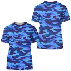 Blue Camouflage Camo Print Pattern Abstract 3d shirt Meaningful Gift For Family Gift For Boyfriend Valentine Gift