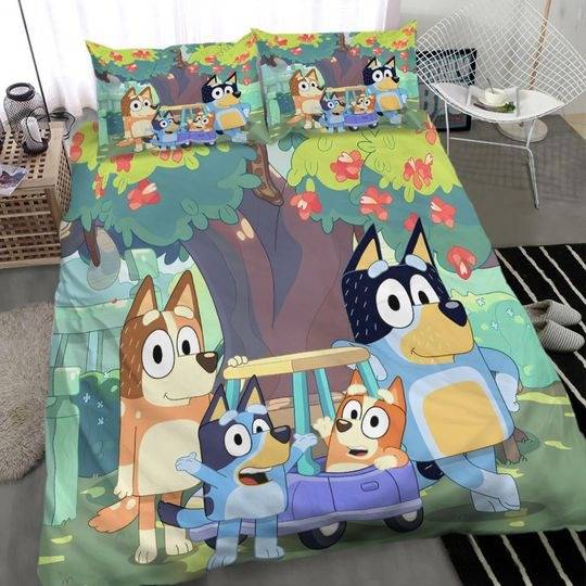 BlueyDad Bedding Set, BlueyDad Bed Set, BlueyDad Duvet Bedding Set Gift For Your Girlfriend Boyfriend Gift For Love Gift For Friend Best Valentine Present Holiday Gift