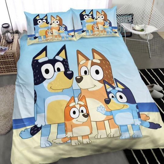 BlueyDad Bingo Bedding Set, BlueyDad Bedding Set, BlueyDad Duvet CoverGift For Your Girlfriend Boyfriend Gift For Love Gift For Friend Best Valentine Present Holiday Gift