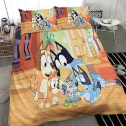 BlueyDad Family Bedding Set Gift For Your Girlfriend Boyfriend Gift For Love Gift For Friend Best Valentine Present Holiday Gift