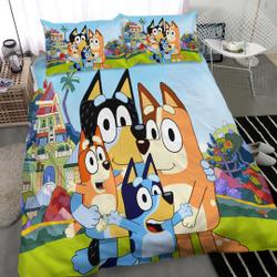 BlueyDad Family Bedding Set Gift For Your Girlfriend Boyfriend Gift For Love Gift For Friend Best Valentine Present Holiday Gift