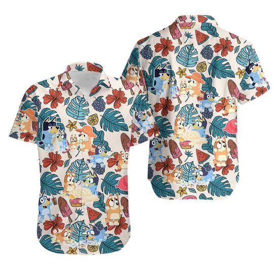 BlueyDad Family Hawaiian Shirt Gift For Your Girlfriend Boyfriend Gift For Love Gift For Friend Best Valentine Present Holiday Gift