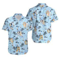 BlueyDad Hawaiian Shirt, BlueyDad n Bingo Beach Hawaiian Shirts Gift For Your Girlfriend Boyfriend Gift For Love Gift For Friend Best Valentine Present Holiday Gift