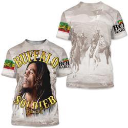 Bob Marley Buffalo Soldier Vintage Dreadlocks Jamaica Reggae Rasta T-Shirt Meaningful Gift For Family Gift For Boyfriend Valentine Gift