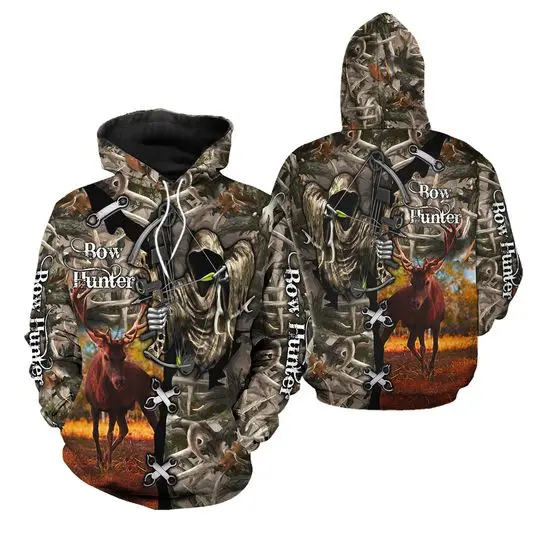 Bow Hunter Deer Hunting 3D Hoodie