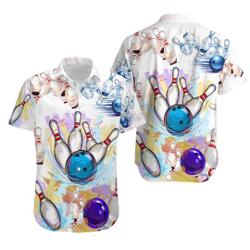 Bowling Art Color Style Hawaiian Shirt Gift For Your Girlfriend Boyfriend Gift For Love Gift For Friend Best Valentine Present Holiday Gift