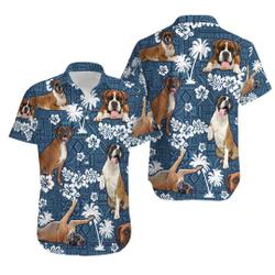 Boxer Hawaiian Shirts, Summer Shirts, Boxer Shirts, Dog Lover Shirts, Gift For Men, Hawaiian Shirt Men, Boxer Lovers Gift For Your Girlfriend Boyfriend Gift For Love Gift For Friend Best Valentine Present Holiday Gift