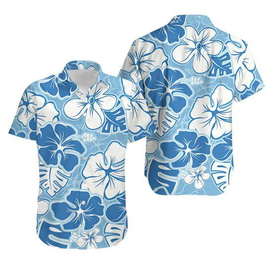 Brilliant Flower Blue Flower Hawaiian Shirt Gift For Your Girlfriend Boyfriend Gift For Love Gift For Friend Best Valentine Present Holiday Gift