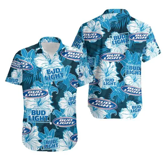 Bud Light Hawaiian Floral Pattern Bud Light Baseball Shirt Gift For Your Girlfriend Boyfriend Gift For Love Gift For Friend Best Valentine Present Holiday Gift