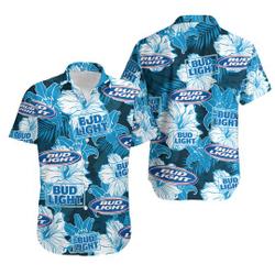 Bud Light Hawaiian Floral Pattern Bud Light Baseball Shirt Gift For Your Girlfriend Boyfriend Gift For Love Gift For Friend Best Valentine Present Holiday Gift