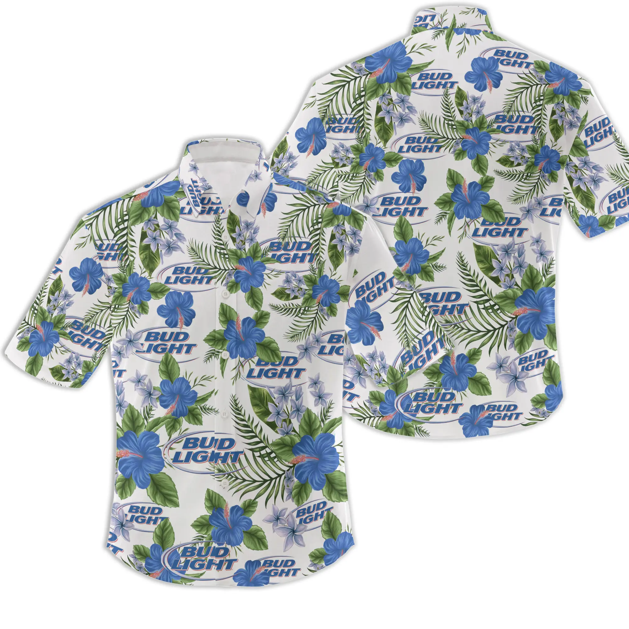 Bud Light Unisex Hawaiian Shirt Gift For Your Girlfriend Boyfriend Gift For Love Gift For Friend Best Valentine Present Holiday Gift