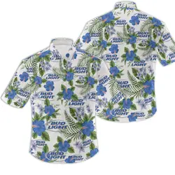 Bud Light Unisex Hawaiian Shirt Gift For Your Girlfriend Boyfriend Gift For Love Gift For Friend Best Valentine Present Holiday Gift