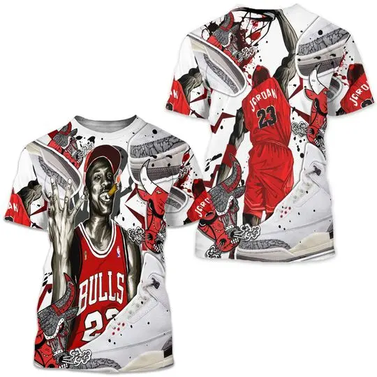 Bull 23 Jordan Unisex Sneaker Shirt Match White Cement 3s Tee Meaningful Gift For Family Gift For Boyfriend Valentine Gift