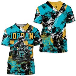 Bull Jordan Unisex Sneaker Shirt Match 2023 Retro Aqua Meaningful Gift For Family Gift For Boyfriend Valentine Gift