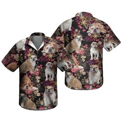 Bulldog Hawaiian Shirt, Summer Shirts Gift For Your Girlfriend Boyfriend Gift For Love Gift For Friend Best Valentine Present Holiday Gift