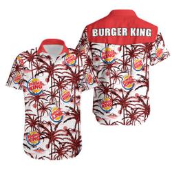 Burger King Food Shirt, Tropical Flower Aloha Hawaiian Shirts Gift For Your Girlfriend Boyfriend Gift For Love Gift For Friend Best Valentine Present Holiday Gift