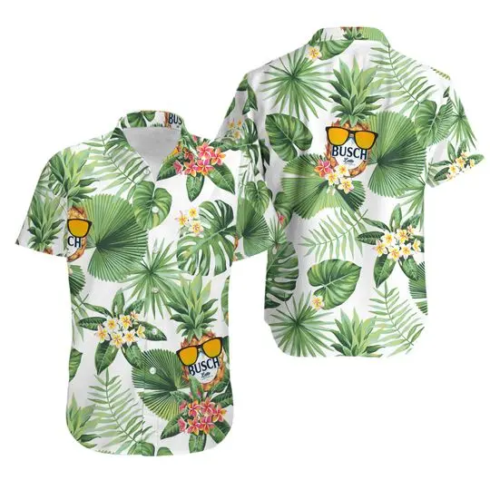 Light Beer pineapple Flower Unisex Hawaiian Shirt Gift For Your Girlfriend Boyfriend Gift For Love Gift For Friend Best Valentine Present Holiday Gift