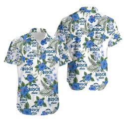 Light Beer Unisex Hawaiian Shirt, Busch Latte Beer Button Up Shirt Gift For Your Girlfriend Boyfriend Gift For Love Gift For Friend Best Valentine Present Holiday Gift