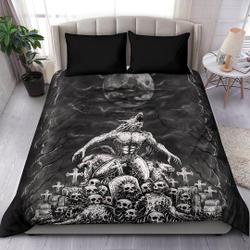 Skull Skeleton Werewolf Demon Bedding Set Gift For Your Girlfriend Boyfriend Gift For Love Gift For Friend Best Valentine Present Holiday Gift