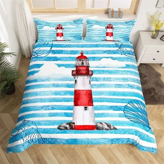 Lighthouse Print Bedding SetsGift For Your Girlfriend Boyfriend Gift For Love Gift For Friend Best Valentine Present Holiday Gift