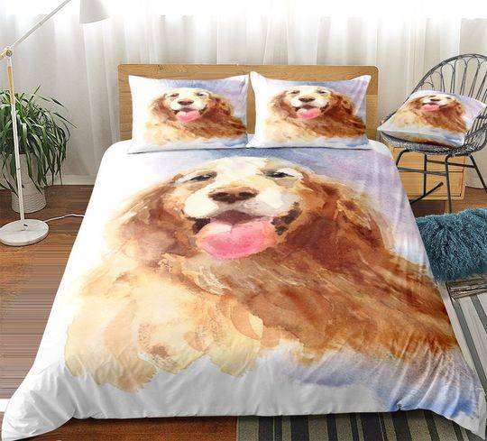 Golden Retriever Bedding Set Gift For Your Girlfriend Boyfriend Gift For Love Gift For Friend Best Valentine Present Holiday Gift