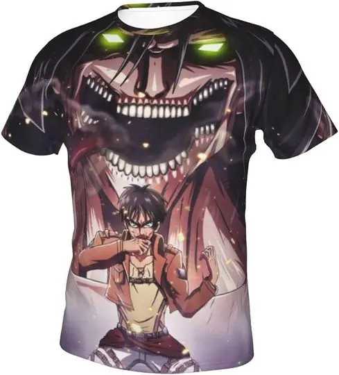 Attack on Titan Novelty 3D Anime Printed T-Shirt Meaningful Gift For Family Gift For Boyfriend Valentine Gift