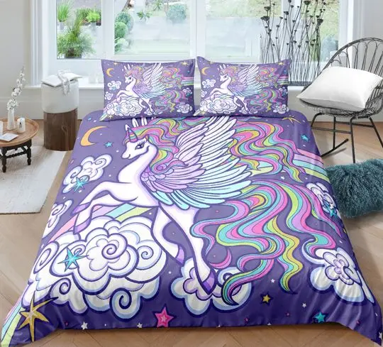 Kids Unicorn Cat Bedding Set Gift For Your Girlfriend Boyfriend Gift For Love Gift For Friend Best Valentine Present Holiday Gift