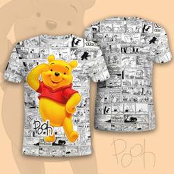 Winnie the Pooh Comic Pattern Disney Cartoon Outfits Unisex Casual T-shirts Meaningful Gift For Family Gift For Boyfriend Valentine Gift