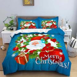 1950s Christmas blue Bedding SetsGift For Your Girlfriend Boyfriend Gift For Love Gift For Friend Best Valentine Present Holiday Gift