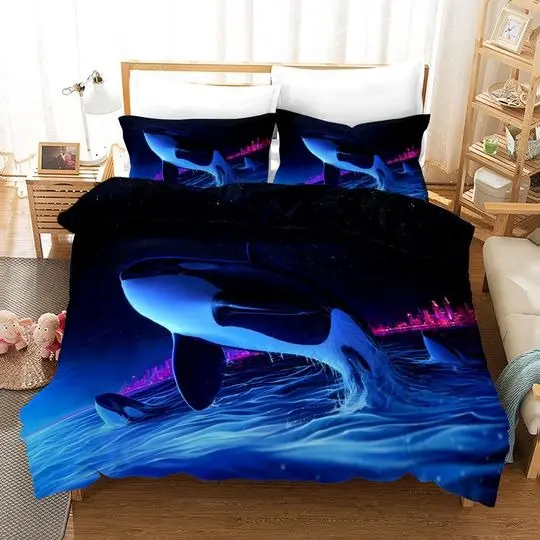 3D Dolphin Bedding SetsGift For Your Girlfriend Boyfriend Gift For Love Gift For Friend Best Valentine Present Holiday Gift