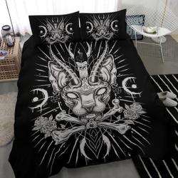 Skull Gothic Occult Black Cat Unique Sphinx Bedding Set Gift For Your Girlfriend Boyfriend Gift For Love Gift For Friend Best Valentine Present Holiday Gift