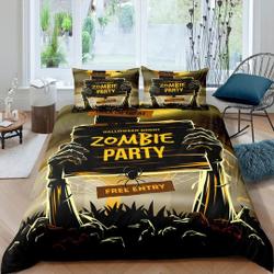 Zombie Party Halloween Bedding Set Gift For Your Girlfriend Boyfriend Gift For Love Gift For Friend Best Valentine Present Holiday Gift