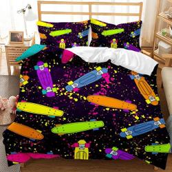 3D Skateboard Bedding Set Gift For Your Girlfriend Boyfriend Gift For Love Gift For Friend Best Valentine Present Holiday Gift
