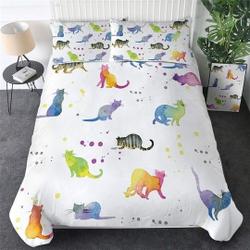 Colorful Cat Bedding SetsGift For Your Girlfriend Boyfriend Gift For Love Gift For Friend Best Valentine Present Holiday Gift