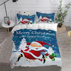 Santa Claus white Christmas Bedding setsGift For Your Girlfriend Boyfriend Gift For Love Gift For Friend Best Valentine Present Holiday Gift