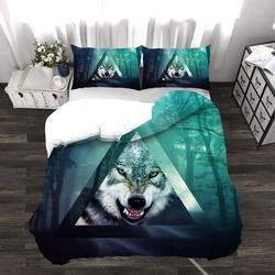 Hippie Wolf Bedding Sets Boho Wolf Animal Duvet Cover Geometric Bedding Set Gift For Your Girlfriend Boyfriend Gift For Love Gift For Friend Best Valentine Present Holiday Gift