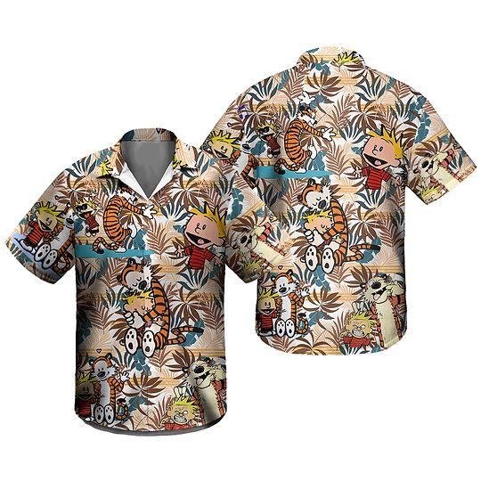 Calvin and Hobbes Summer Hawaiian Shirt Gift For Your Girlfriend Boyfriend Gift For Love Gift For Friend Best Valentine Present Holiday Gift