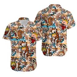 Calvin and Hobbes Summer Hawaiian Shirt Gift For Your Girlfriend Boyfriend Gift For Love Gift For Friend Best Valentine Present Holiday Gift