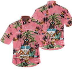 Camping - Dachshund Summer Beach Palm Tree Hawaiian Shirt Gift For Your Girlfriend Boyfriend Gift For Love Gift For Friend Best Valentine Present Holiday Gift