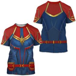 Captain Marvel T-Shirt Halloween Cosplay Running Meaningful Gift For Family Gift For Boyfriend Valentine Gift
