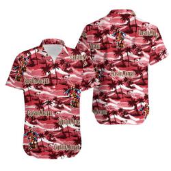 Captain Morgan Hawaiian Sea Island Pattern hawaiian shirt Gift For Your Girlfriend Boyfriend Gift For Love Gift For Friend Best Valentine Present Holiday Gift