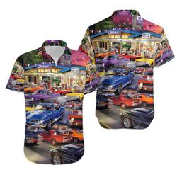 Car Classic Muscle Car Service Hawaiian Shirt, Soft Hawaii Shirt Gift For Your Girlfriend Boyfriend Gift For Love Gift For Friend Best Valentine Present Holiday Gift