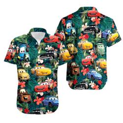 Cars Hawaiian Shirt, Lightning McQueen Doc Hudson Summer Hawaiian Gift For Your Girlfriend Boyfriend Gift For Love Gift For Friend Best Valentine Present Holiday Gift