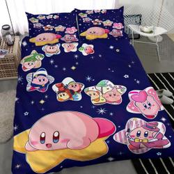 Cartoon Cute Game Kirby Bedding Set Gift For Your Girlfriend Boyfriend Gift For Love Gift For Friend Best Valentine Present Holiday Gift
