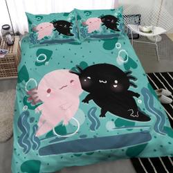 Pink Black Axolotl Handmade Duvet CoverGift For Your Girlfriend Boyfriend Gift For Love Gift For Friend Best Valentine Present Holiday Gift